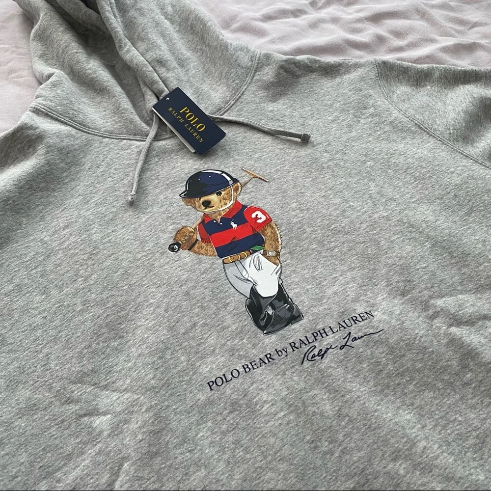 Ralph Lauren Polo Bear Hoodie - Gray - NEW 2XL | New with Tags